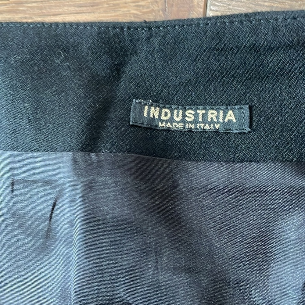 Industria Made in Italy 100% Wool Black Wrap Skirt IT42/US6 - Picture 8 of 10